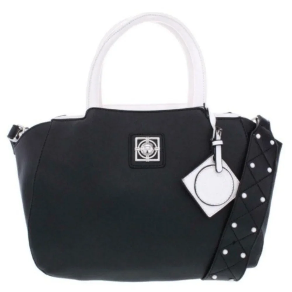 Catherine Malandrino Black White Satchel Bag *NWT* - Picture 1 of 10
